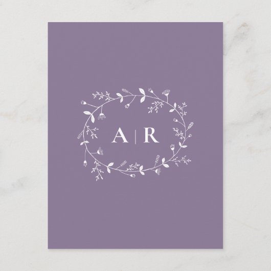 つる植物ス結婚クロールの埃っぽい紫詳細 エンクロージャーカード (裏面)