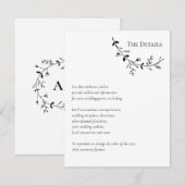 つる植物ス結婚クロールのWebサイト、RSVP、詳細 エンクロージャーカード (正面/裏面)