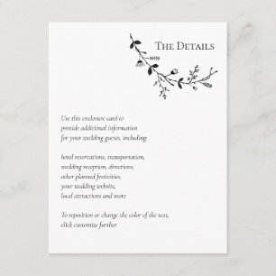 つる植物ス結婚クロールのWebサイト、RSVP、詳細 エンクロージャーカード