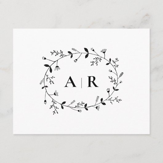 つる植物ス結婚クロールのWebサイト、RSVP、詳細 エンクロージャーカード (裏面)