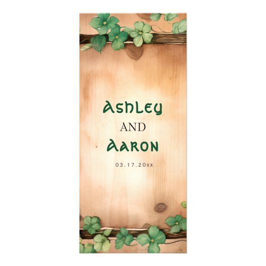 つる植物セントパトリックの日BUDGET結婚のメニューカード ラックカード (裏面)