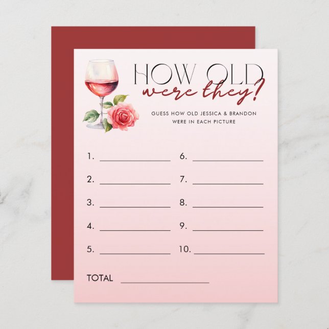 つる植物テーマ推測どのように古い新郎新婦フォトゲーム (正面/裏面)