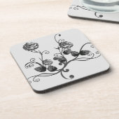 つる植物バラプリントプラスチックコースターセット コースター (左側)