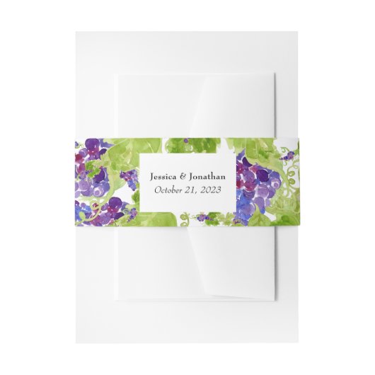 つる植物バーティカル結婚ズベリーバンドのブドウ 招待状ベリーバンド (正面例)