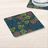 つる植物パターン、ウィリアム・モリス スクエアペーパーコースター (アングル)