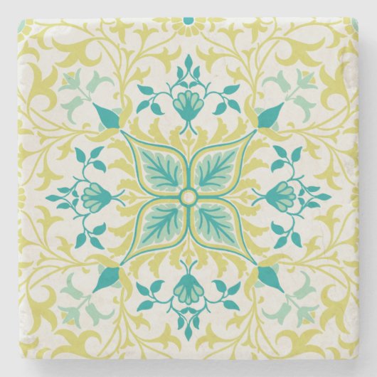 つる植物パターン（William Morris著） ストーンコースター (正面)