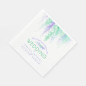 つる植物フローラアートグリーン結婚パープル スタンダードランチョンナプキン (角)