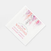 つる植物フローラアートコーラルオレンジピンク結婚ズのナプキン スタンダードランチョンナプキン (角)