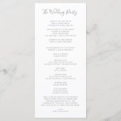 つる植物モダン植物学結婚式 プログラム (裏面)