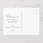 つる植物モダン植物結婚式の日付を保存 案内ポストカード (裏面)