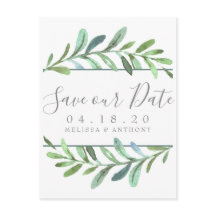 つる植物モダン植物結婚式の日付を保存