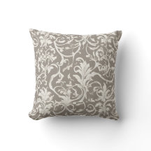 つる植物付き白の洗練されたダマスクパターン