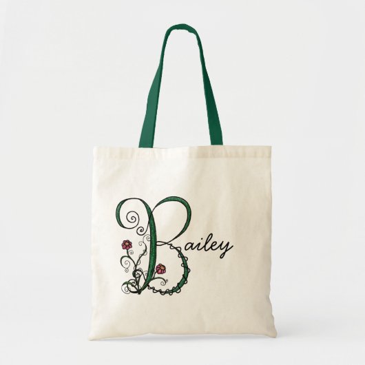 「つる植物手紙B」のバッグ トートバッグ (正面)