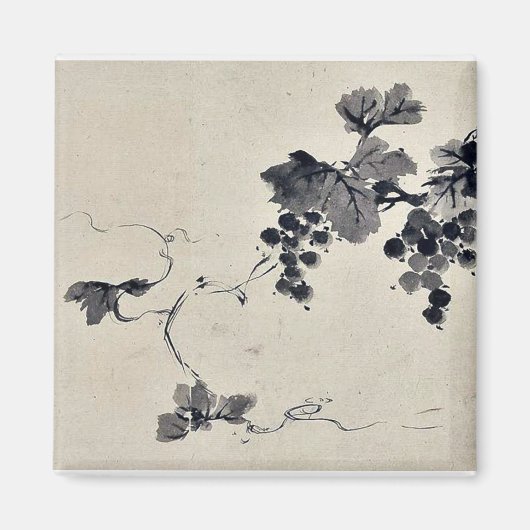 つる植物浮世絵の葡萄。 マグネット (正面)
