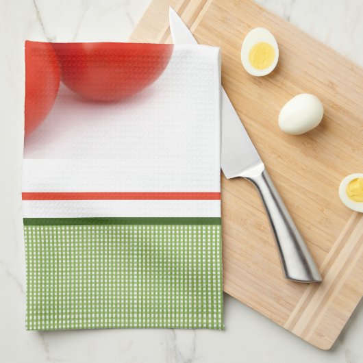 つる植物熟した新鮮なトマトの緑のキッチン キッチンタオル (四つ折り)