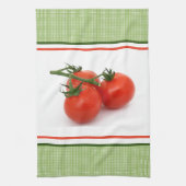 つる植物熟した新鮮なトマトの緑のキッチン キッチンタオル (縦)