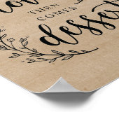 つる植物素朴ウェディングパーティーデザートバーサインのポスター ポスター (角)