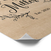 つる植物素朴ミスター・アンド・ミセス・ミラーのサイン ポスター (角)