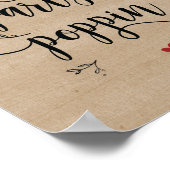 つる植物素朴結婚式のポッピンの看板ポスター ポスター (角)