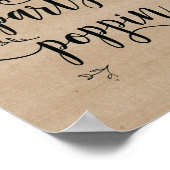 つる植物素朴結婚式のポッピンの看板ポスター ポスター (角)