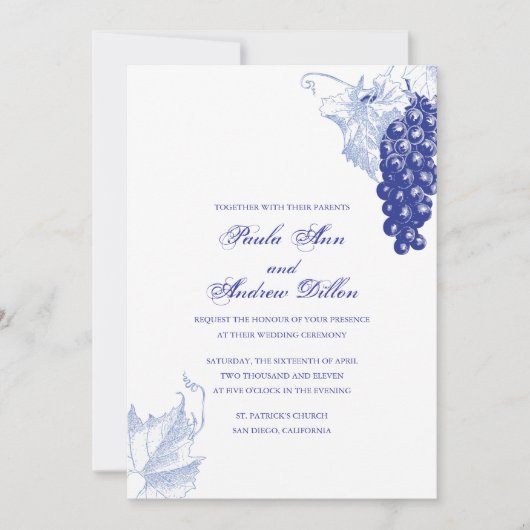 つる植物結婚式招待状 招待状 (正面)