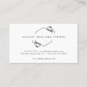 つる植物華美と葉モノグラムエンブレムビジネスカード 名刺 (裏面)