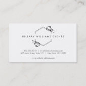 つる植物華美と葉モノグラムエンブレムビジネスカード 名刺 (裏面)