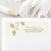 つる植物葉及び差出人住所ラベル ラベル (インサイチュ)