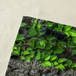 つる植物被覆樹皮質素朴な自然茶色 ビーチタオル