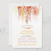 つる植物赤褐色結婚夕べ披露宴 招待状 (正面)