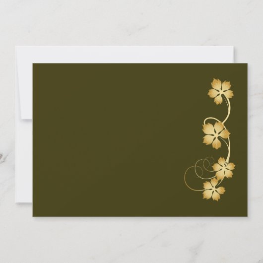 つる植物、あなたの背景の第95誕生日の陸軍少佐の階級章 招待状 (裏面)