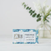 つる植物|の青との美しい花柄 名刺 (スタンド正面)