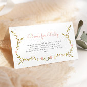 つる植物&ピンクフローラ赤ちゃんシャワーベビー用ブック エンクロージャーカード