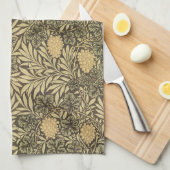 つる植物:William Morris氏、ヴィンテージ・テキスタイル・パターン キッチンタオル (四つ折り)