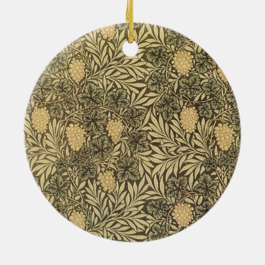 つる植物:William Morris氏、ヴィンテージ・テキスタイル・パターン セラミックオーナメント (裏面)