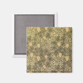 つる植物:William Morris氏、ヴィンテージ・テキスタイル・パターン マグネット (正面/裏面)