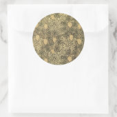 つる植物:William Morris氏、ヴィンテージ・テキスタイル・パターン ラウンドシール (バッグ)