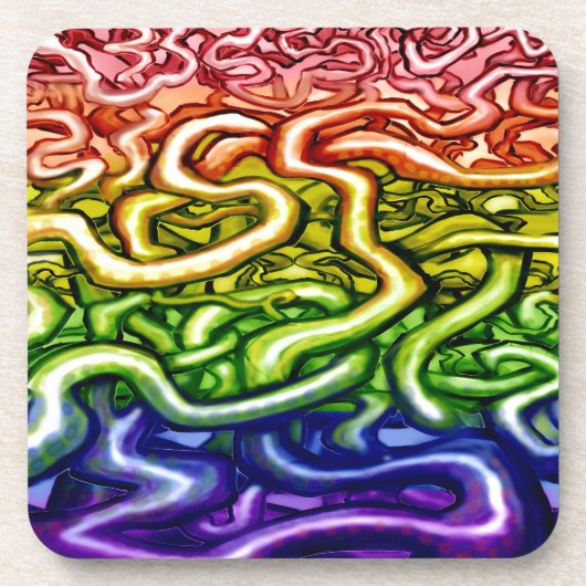 つる植物LGBQTレインボー コースター (正面)