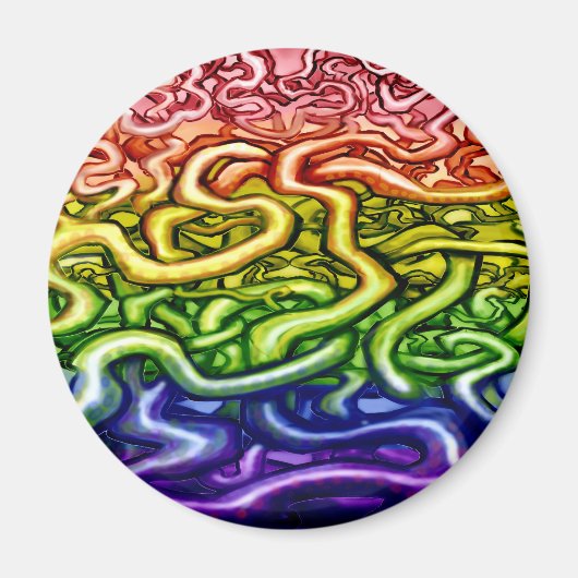 つる植物LGBQTレインボー マグネット (正面)