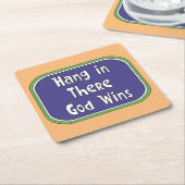 つる神の勝利 スクエアペーパーコースター (アングル)