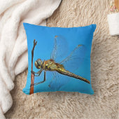 つる芸術的On Dragonfly Against Cerulean Blue クッション (ブランケット)