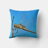 つる芸術的On Dragonfly Against Cerulean Blue クッション (裏面)