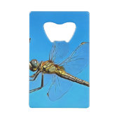 つる芸術的On Dragonfly Against Cerulean Blue クレジットカード栓抜き (裏面)