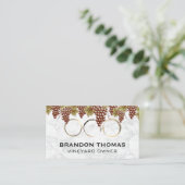 つる葡萄 | ワイン染色 | 大理石 名刺 (スタンド正面)