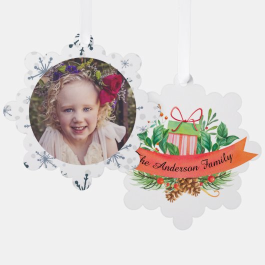 つるIt On The Tree Photo & カスタムGreeting オーナメントカード (正面/裏面)