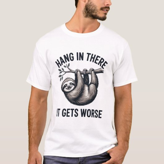 つるSloth皮肉おもしろいデザイン Tシャツ (正面)