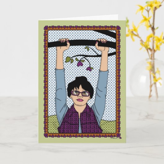 つるThere_A_Greeting カード (黄色い花)