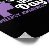 てんかんおもしろい認識度が日のリボンをつかむ ポスター (角)