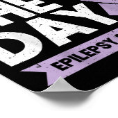 てんかんおもしろい認識度が日のリボンをつかむ ポスター (角)