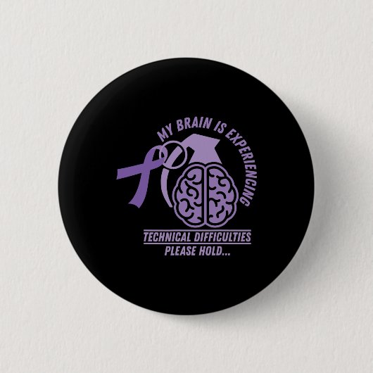 てんかんおもしろい認識度My Brain Technical Diffic 缶バッジ (正面)